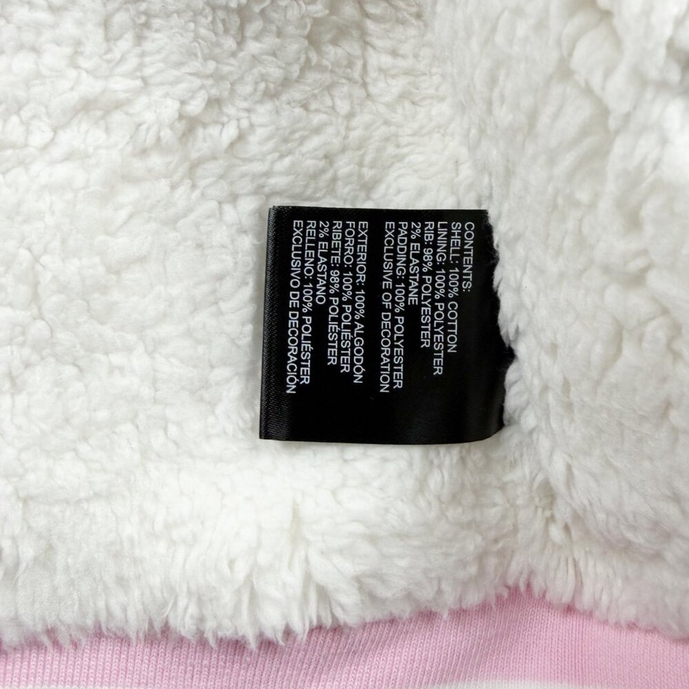London Fog Girls Varsity Jacket Pink Sherpa Lined Bomber Zip Up NWT 4 - Picture 4 of 5